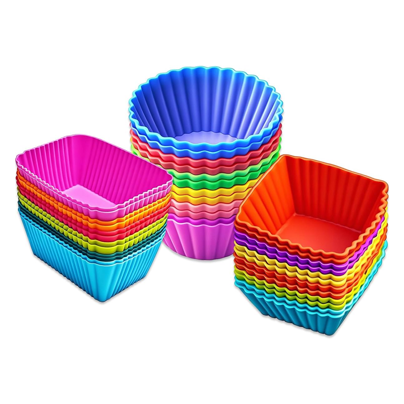 Customized Non-stick Reusable Silicone Muffin Baking Cup Mold for Baking Cake Factory4